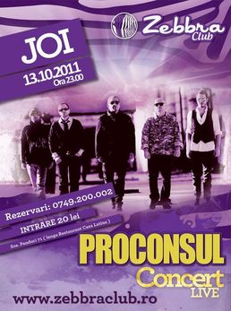 Proconsul in concert la Zebbra Club