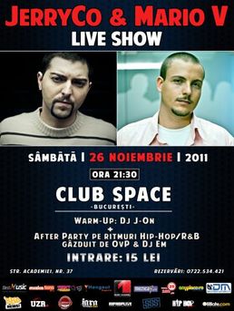 Concert JerryCo & Mario V in Club Space din Bucuresti