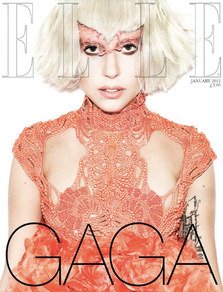 Lady Gaga pe coperta ELLE UK, ianuarie 2012