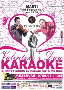 Valentine's Day KARAOKE Party by Razvan Kid & Mc Nino @ Planters