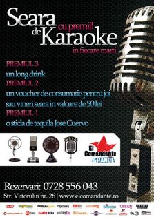 Seara de Karaoke cu premii in El Grande Comandante!