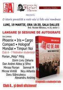 Lansare volum: „Club A 42 de ani - Muzica tineretii tale”!