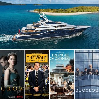 5 iahturi spectaculoase care au aparut in productii de Hollywood. Vasele pe care s-au filmat The Crown, Succession, Triangle of Sadness, Tenet si Lupul de pe Wall Street.